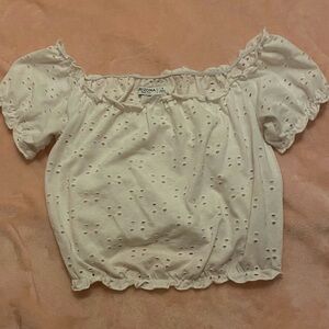 Arizona Juniors Eyelet Cropped Top